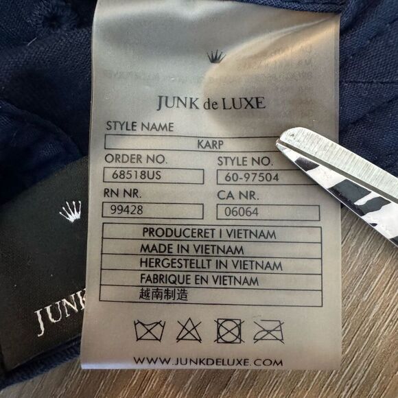 Junk De Luxe Baseball Navy Blue Hat Adjustable Strap Luxury Denmark European - Picture 7 of 8